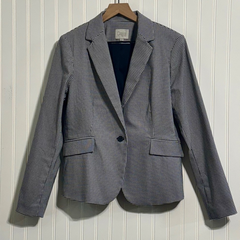 Dalia Gingham Check Print Blazer L Office Sire Corporate Minimalist Career